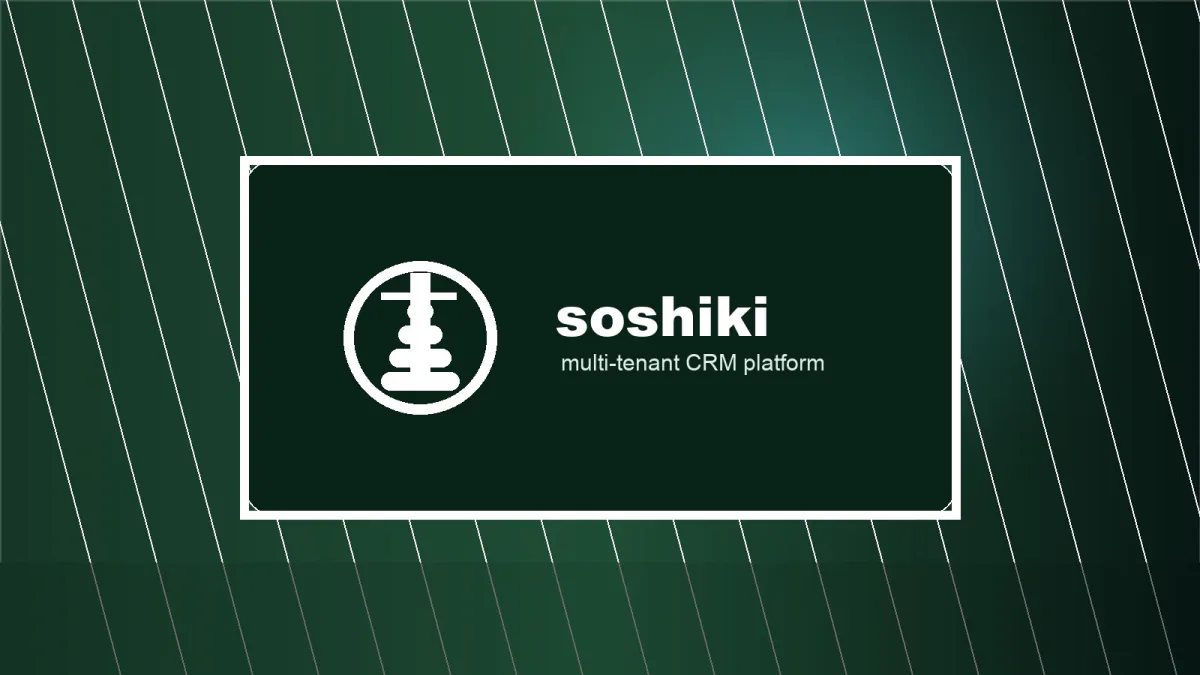 Soshiki logo on a dark green background